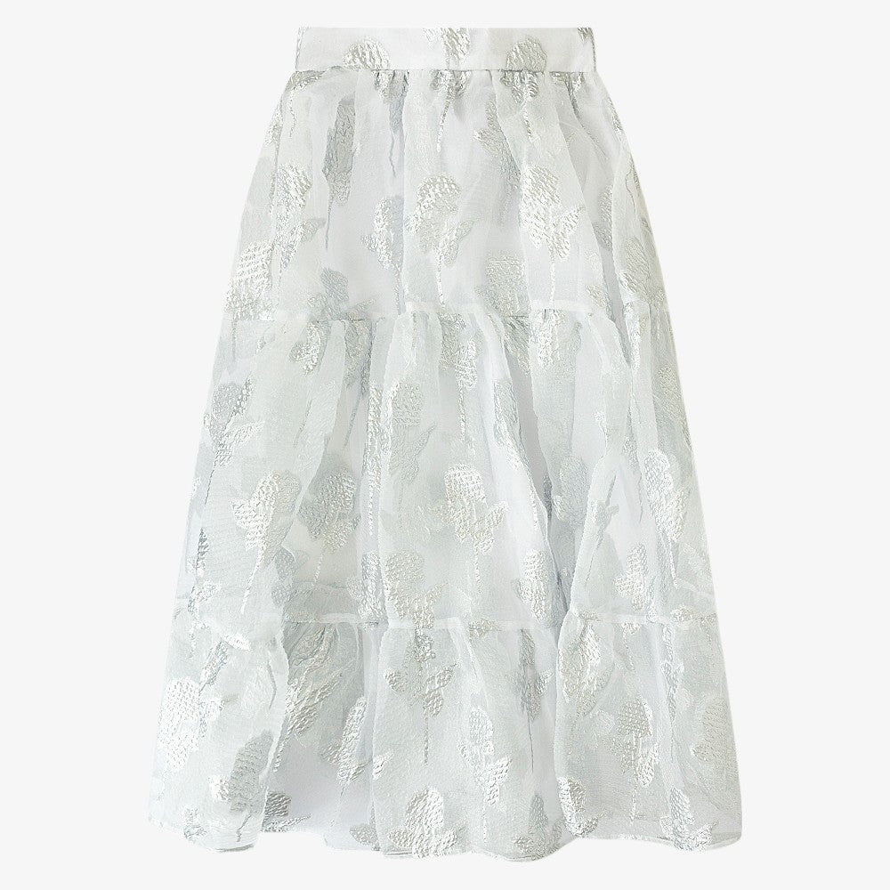 Crunch Top And Skirt - Silver