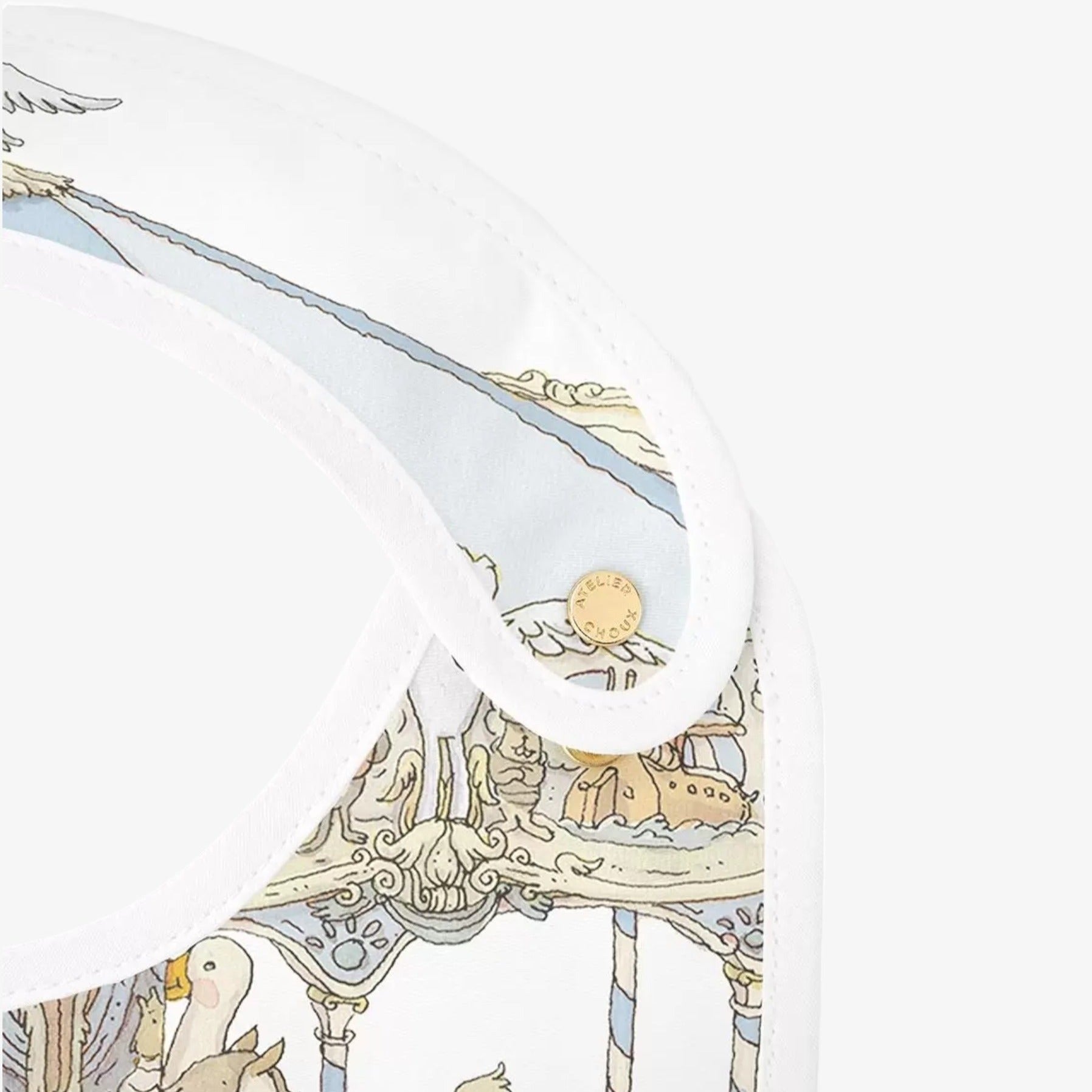 Satin Bib - Carousel Blue