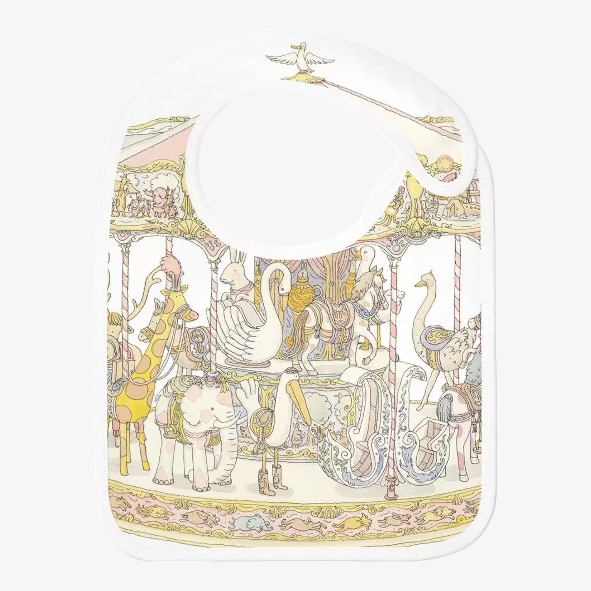 Satin Bib - Carousel Pink