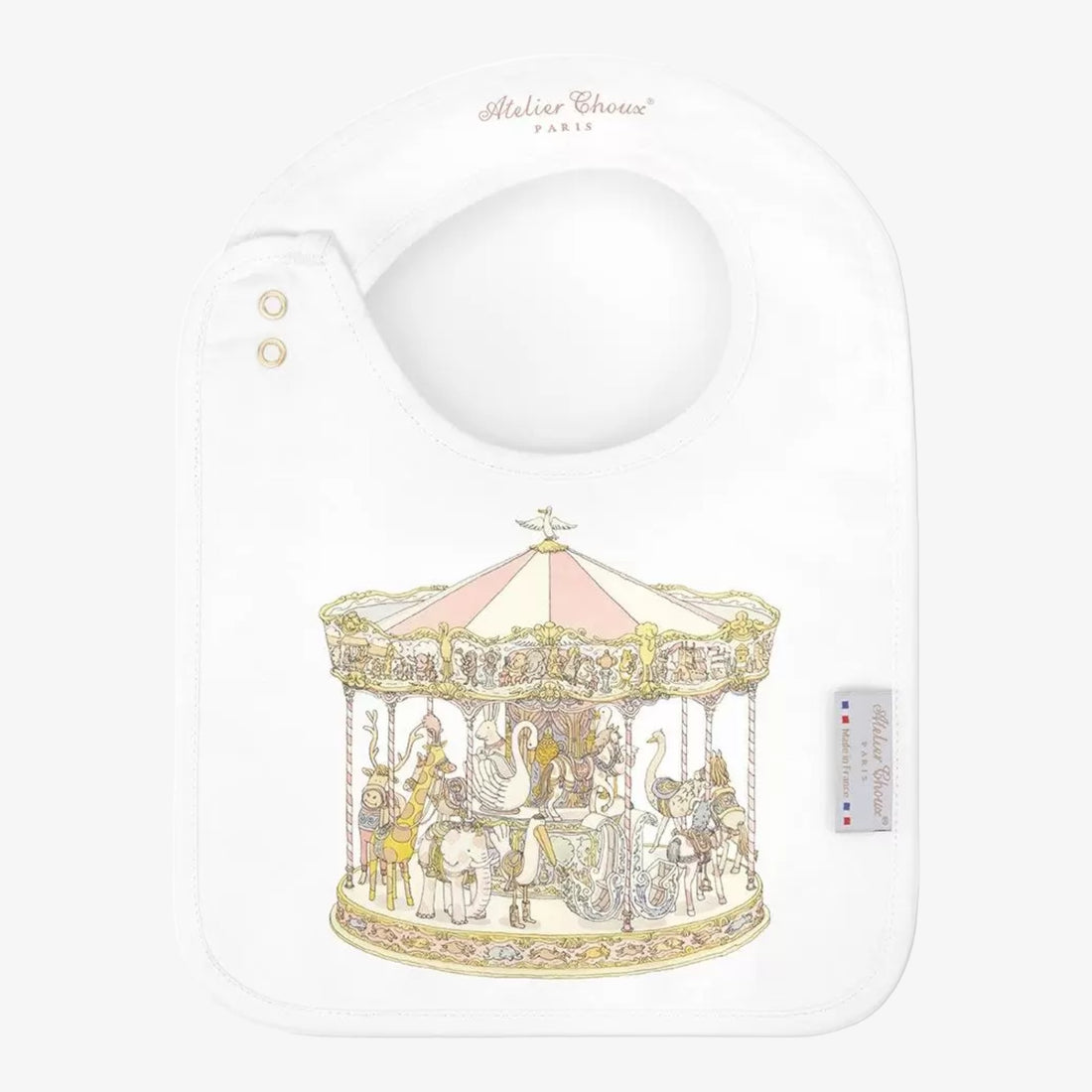 Satin Bib - Carousel Pink