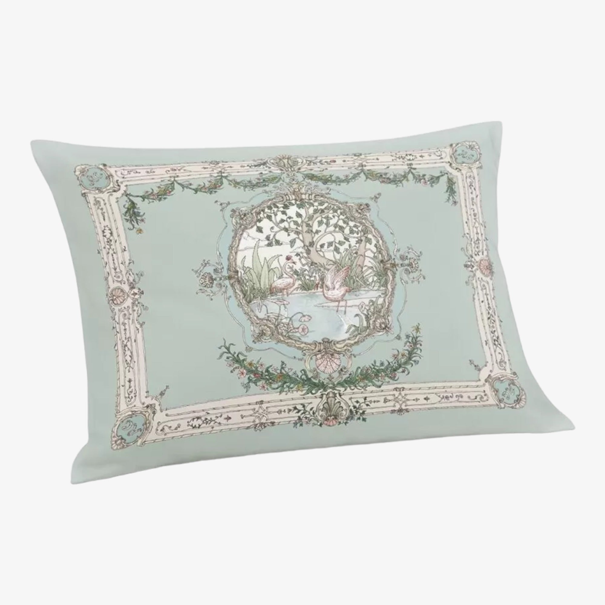 Satin Pillow - Tapestry Olive Green