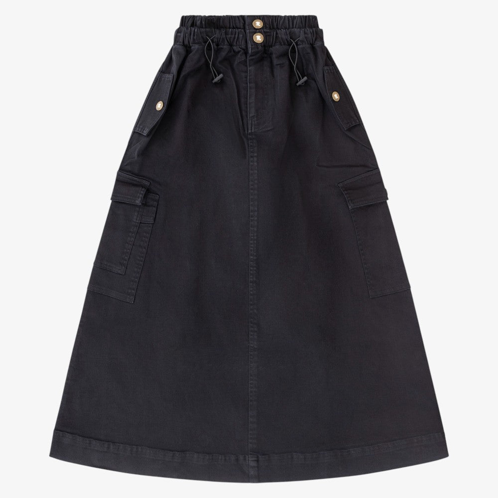 Pocket Skirt - Black Denim