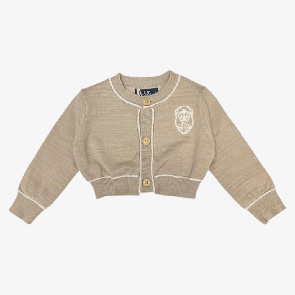 Contrast Caridgan And Romper - Beige
