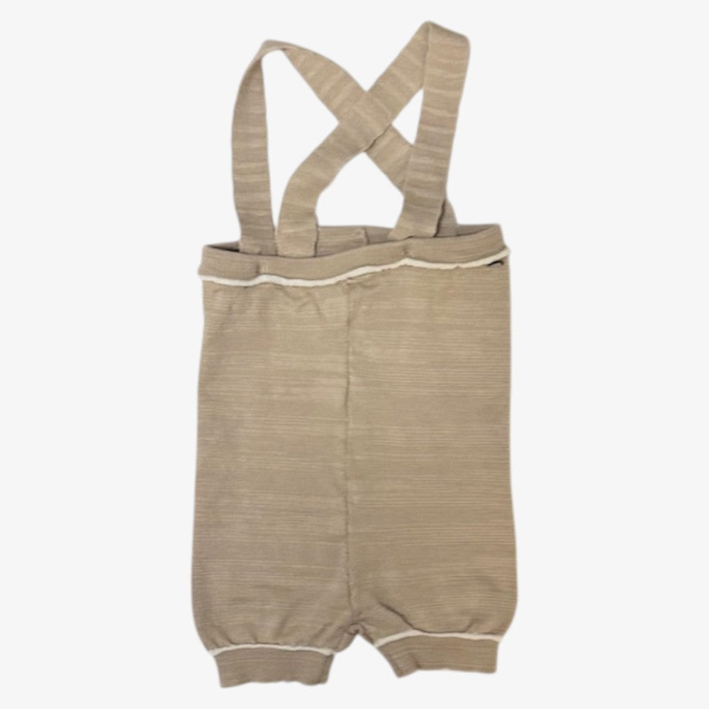 Contrast Caridgan And Romper - Beige