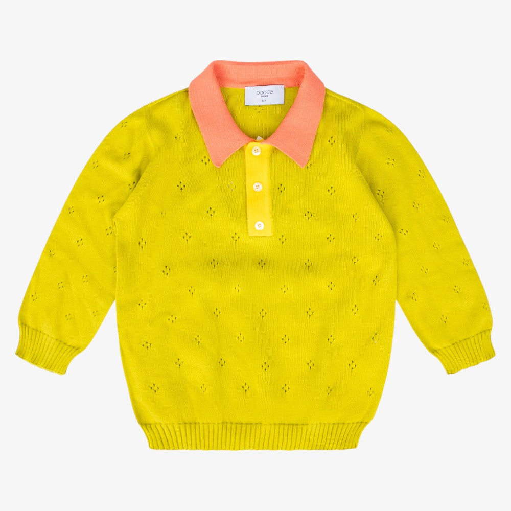 Knit Polo Shirt - Lime Green