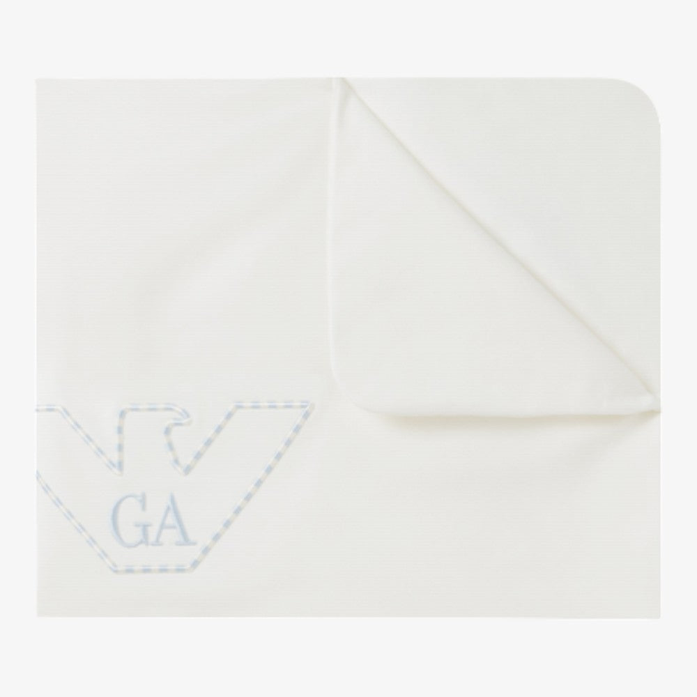 Logo Blanket - White-blue