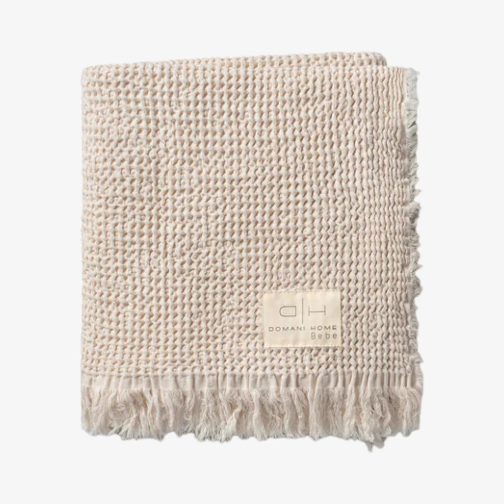 Waffle Muslin Throw - Stone