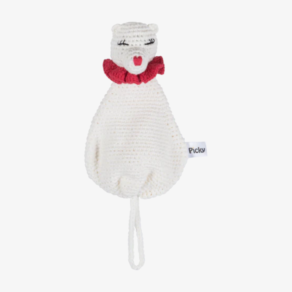 Baby Rattle Pacifier - White/red