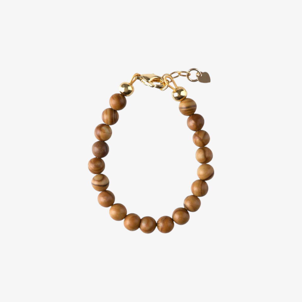 WOOD GRAIN STONE BEADS - Wood
