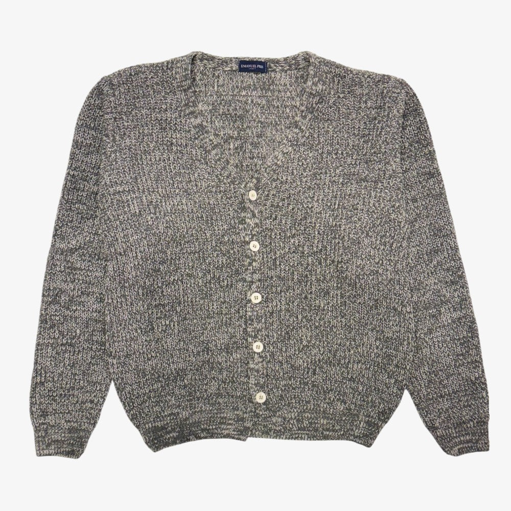 Marled Cardigan - Dark Grey&ivory