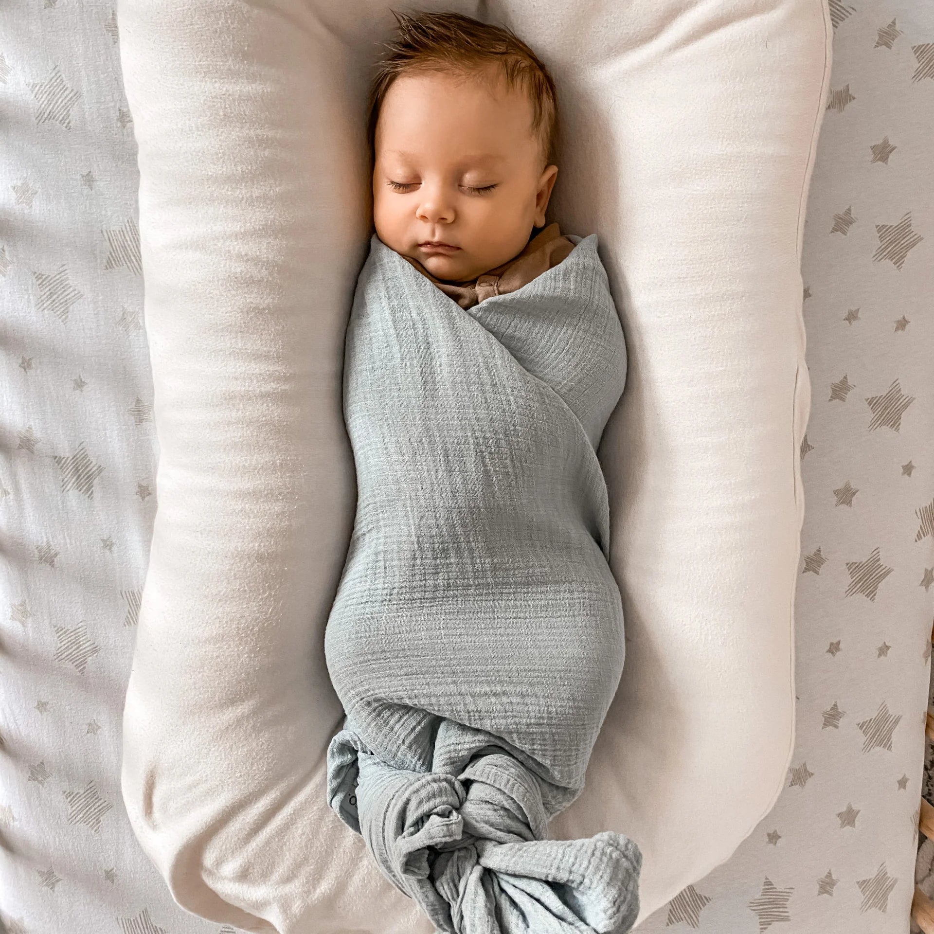 Muslin Swaddle 1 Pack - Misty Blue