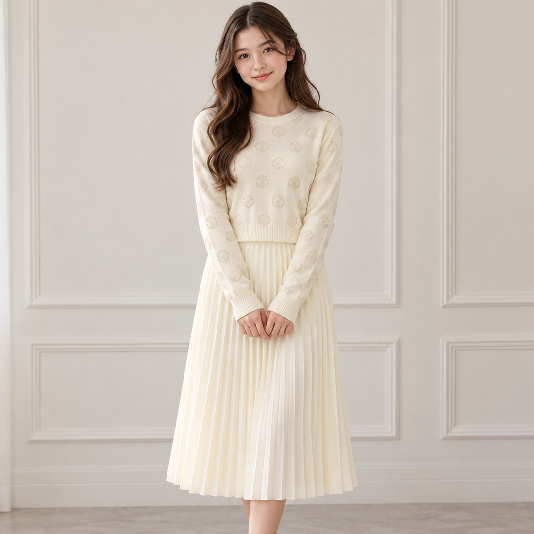 Pleat Skirt - Ivory