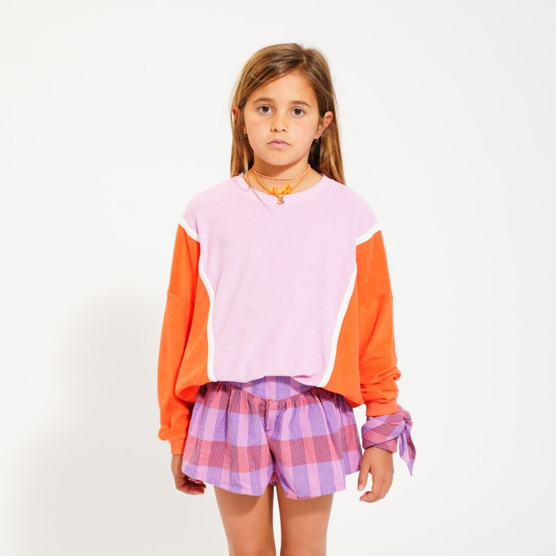 Sweatshirt - Orange&lavender
