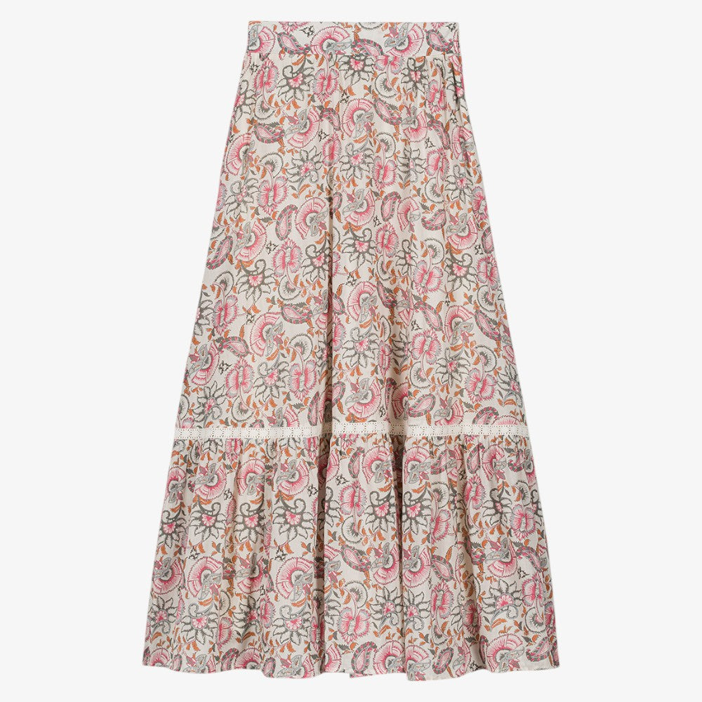 Jansiane Skirt - Cream Flowers