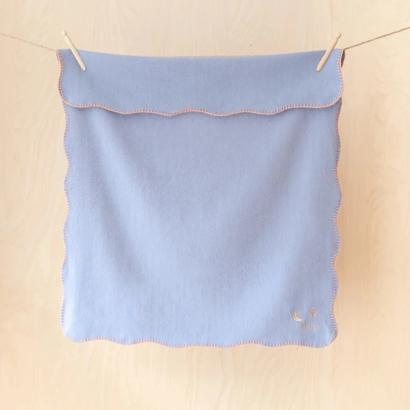 Lambswool Blanket - Lilac Scallop