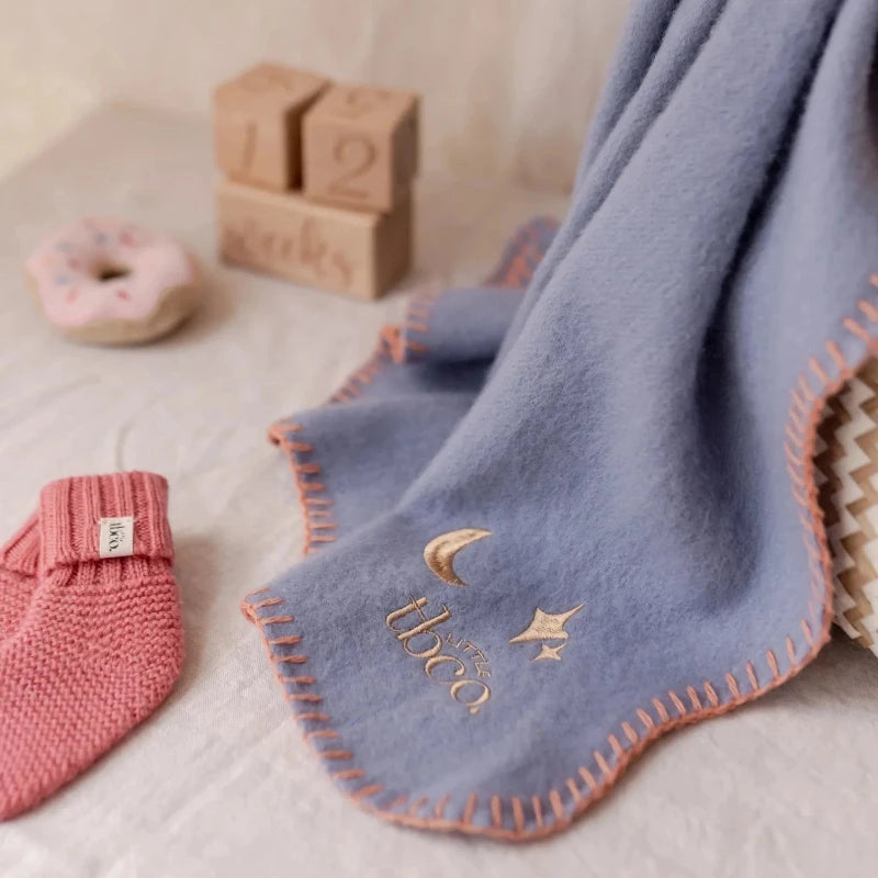 Lambswool Blanket - Lilac Scallop