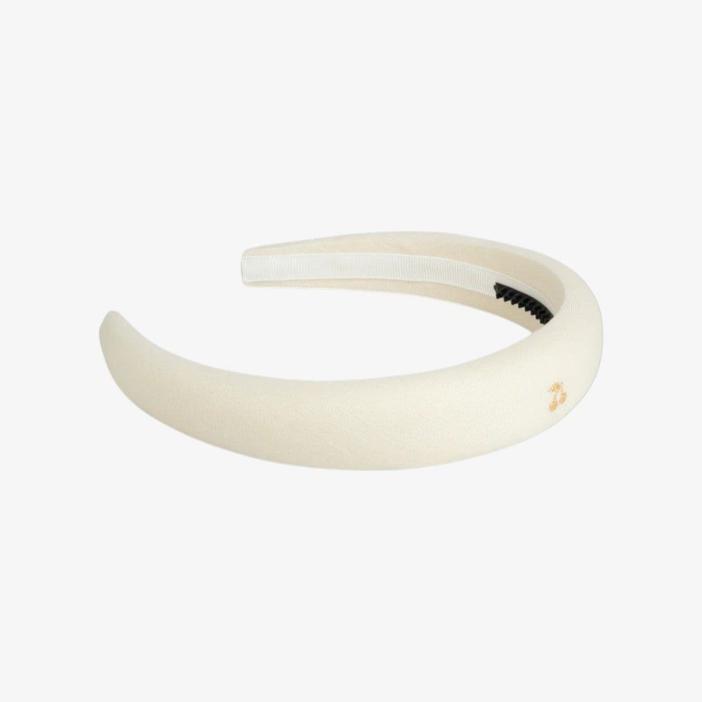 Cherry Embrd Headband - Cream