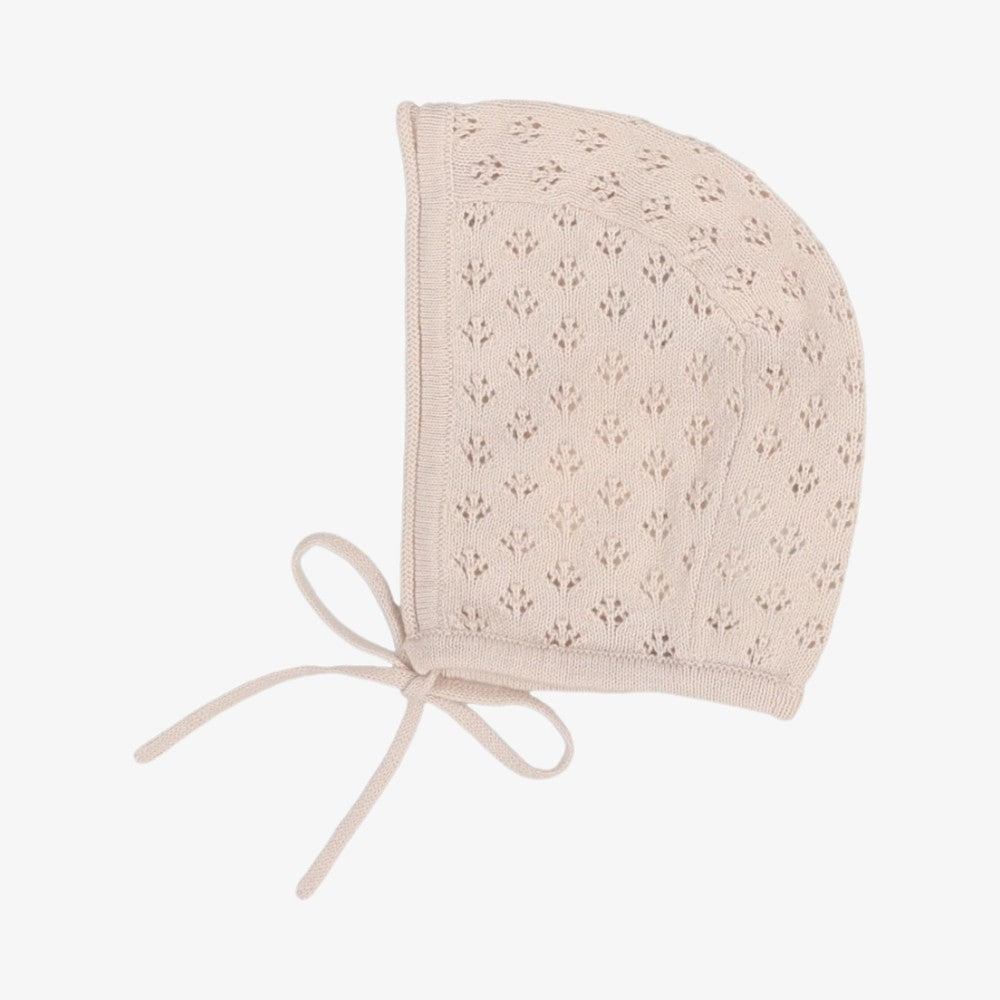 Knit Pointelle Bonnet - Shell Pink