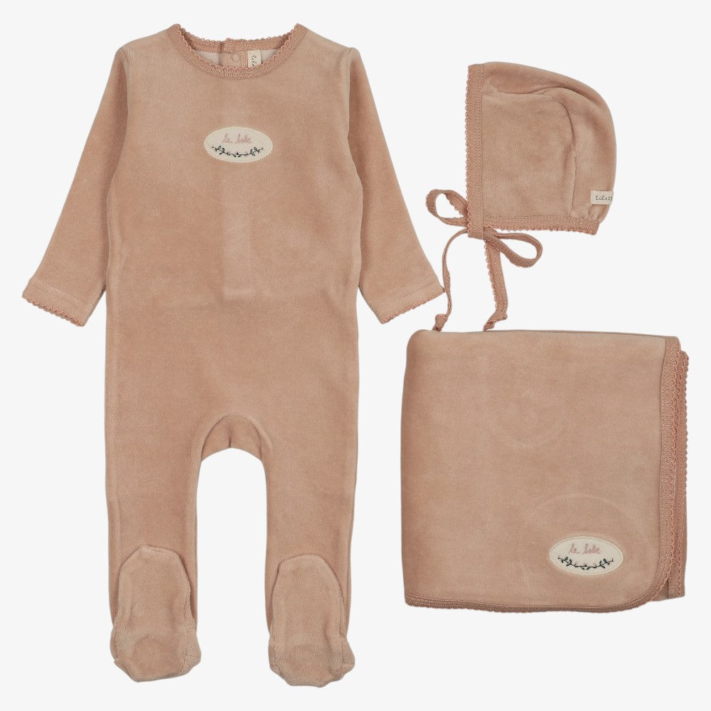 Velour Patch Take Me Home Set - Dusty Pink