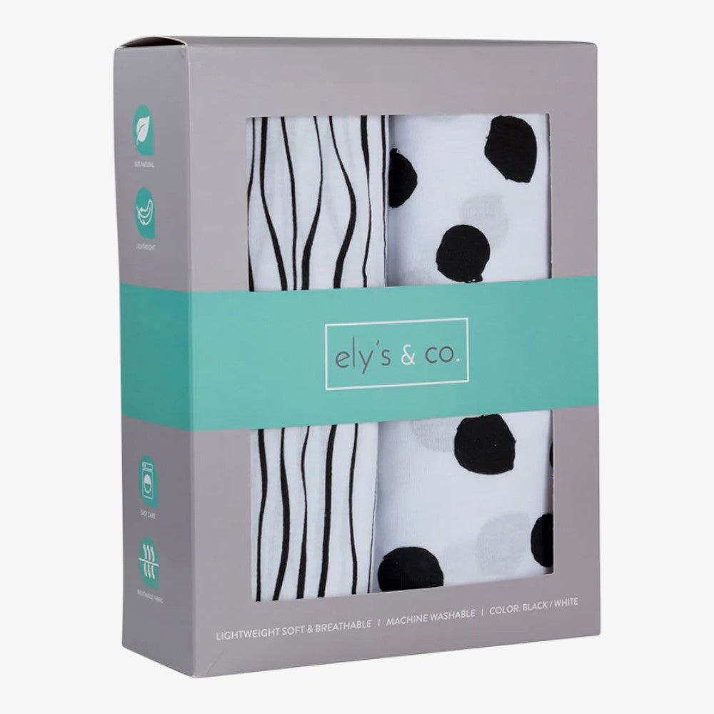 Crib Sheet 2Pack - Black-white