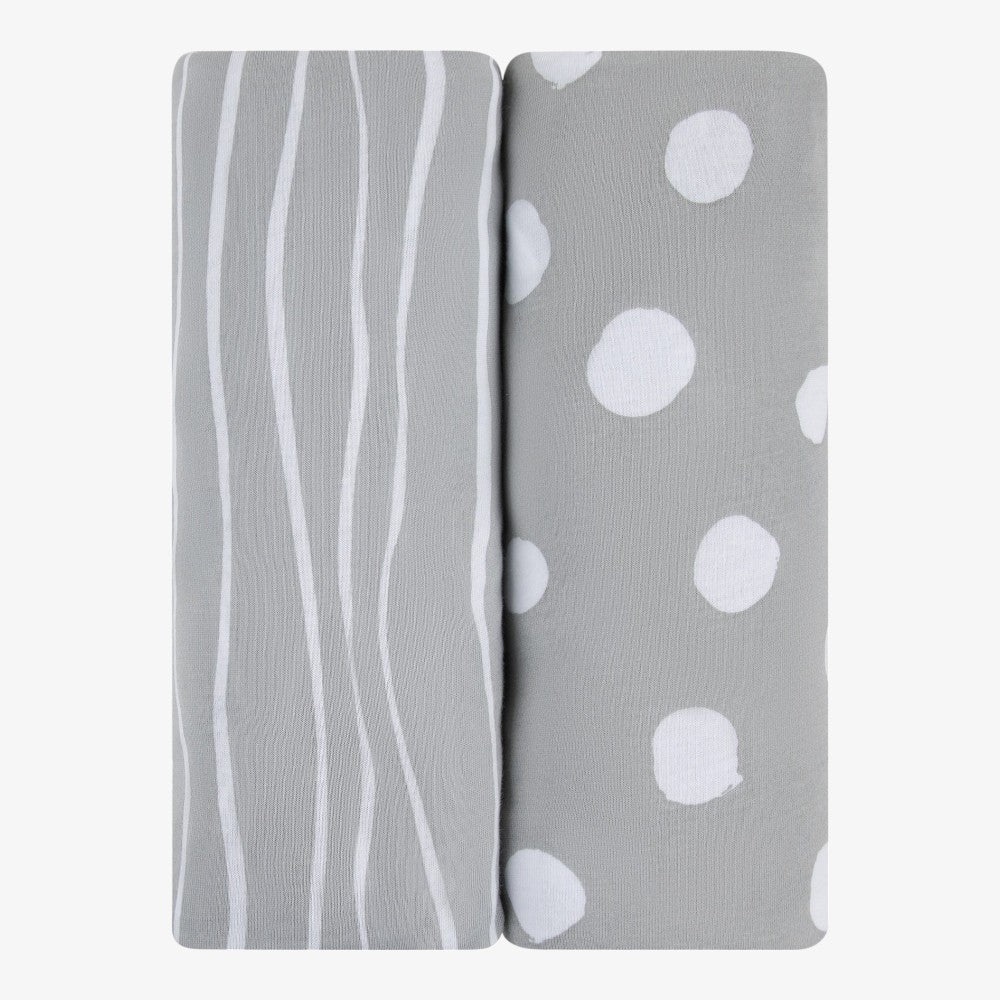 Crib Sheet 2Pack - Grey-white