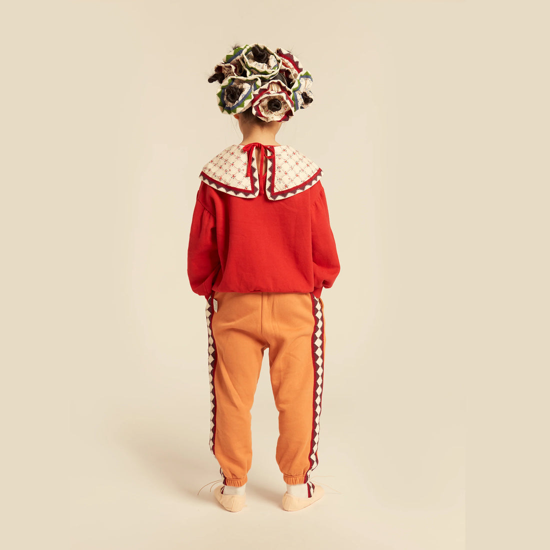 Adele Collar Sweatshirt - Deep Red