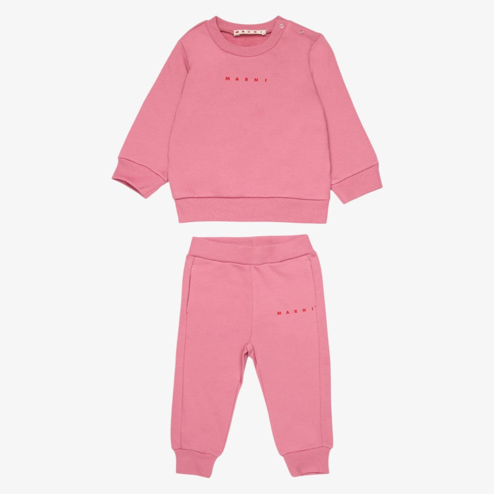 Logo Sweatshirt And Sweatpants - Pink