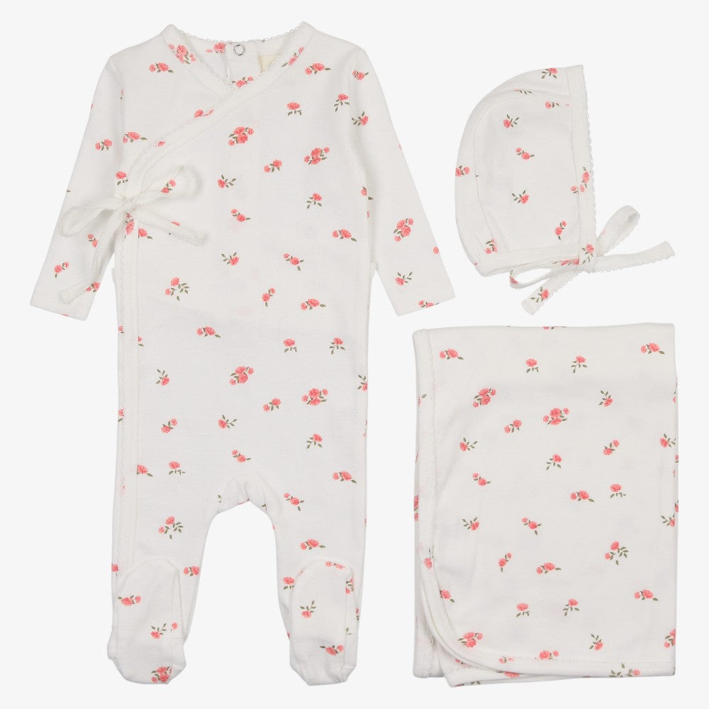 Pointelle Floral Take Me Home Set - Floral Pink