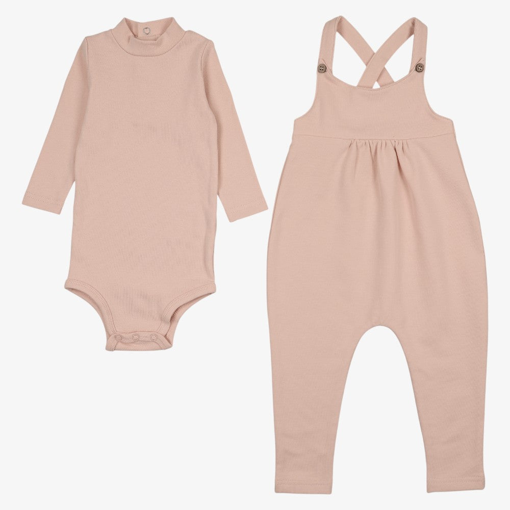 Overall And Onesie - Soft Pink Melange