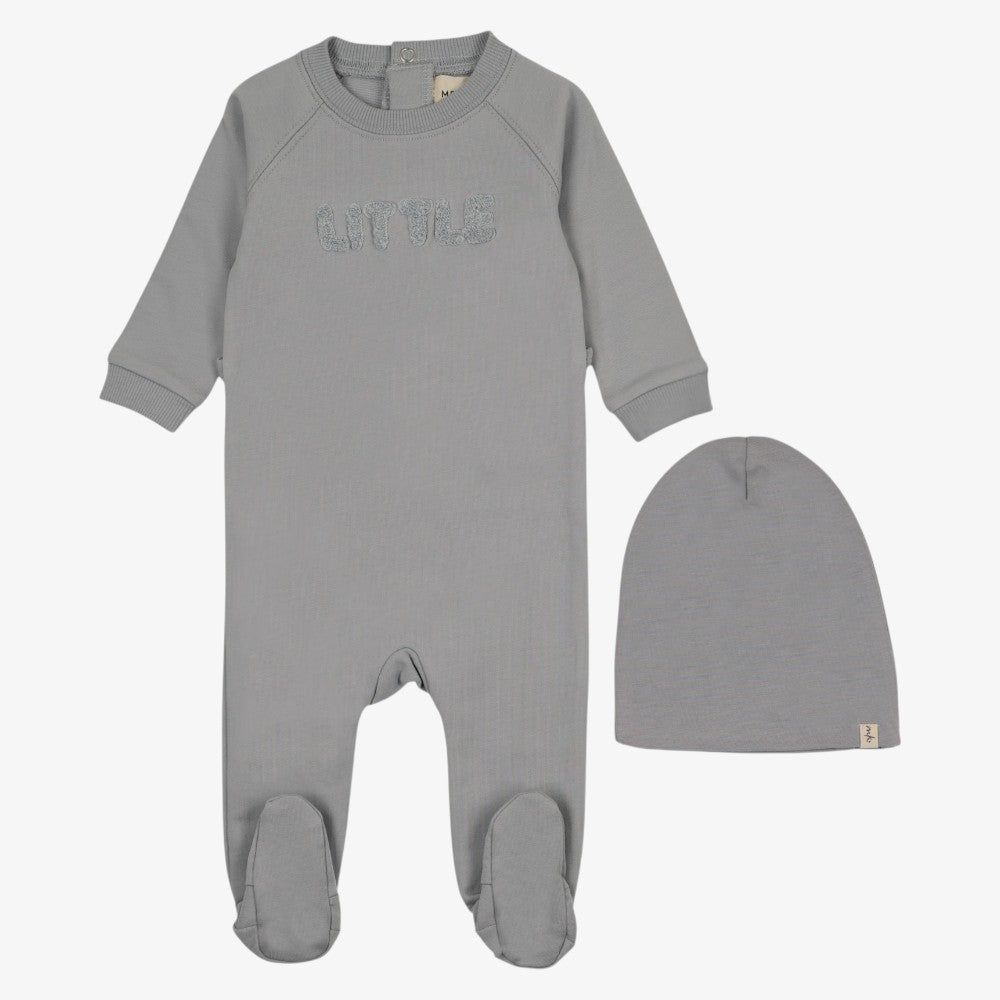 Sherpa Footie And Hat (9M) - Blue Cloud