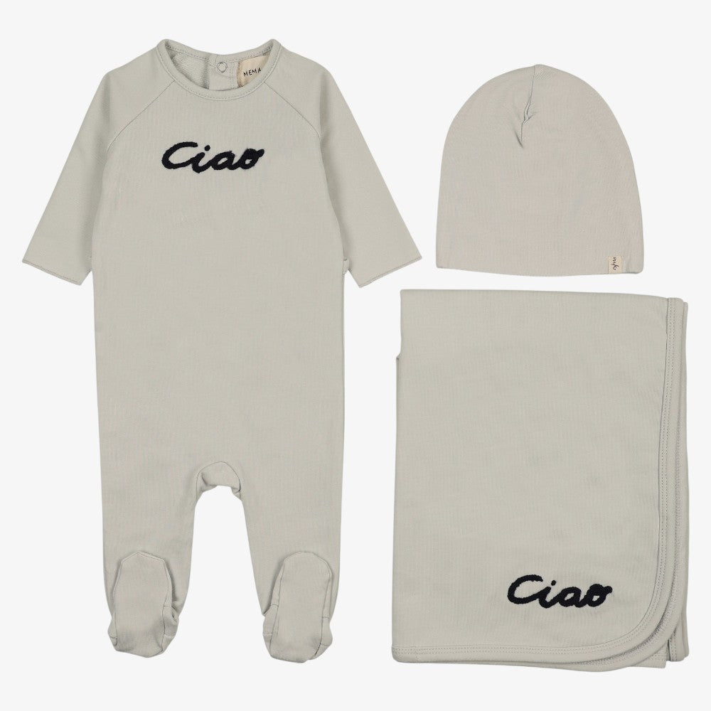 French Terry Embroidered Take Me Home Set - Navy
