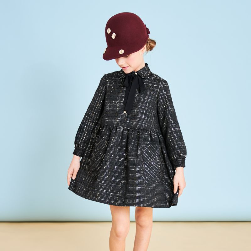 Bow Embellished Dress - Black