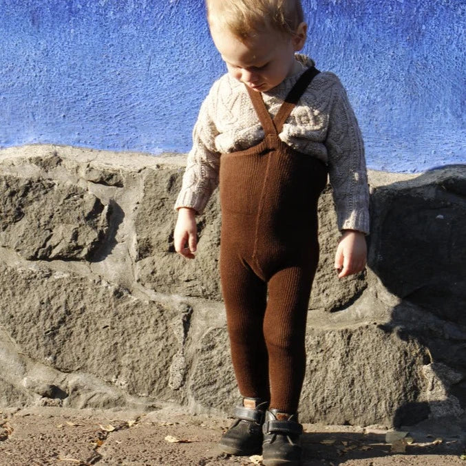 Footed Tights - Chocolate Brown
