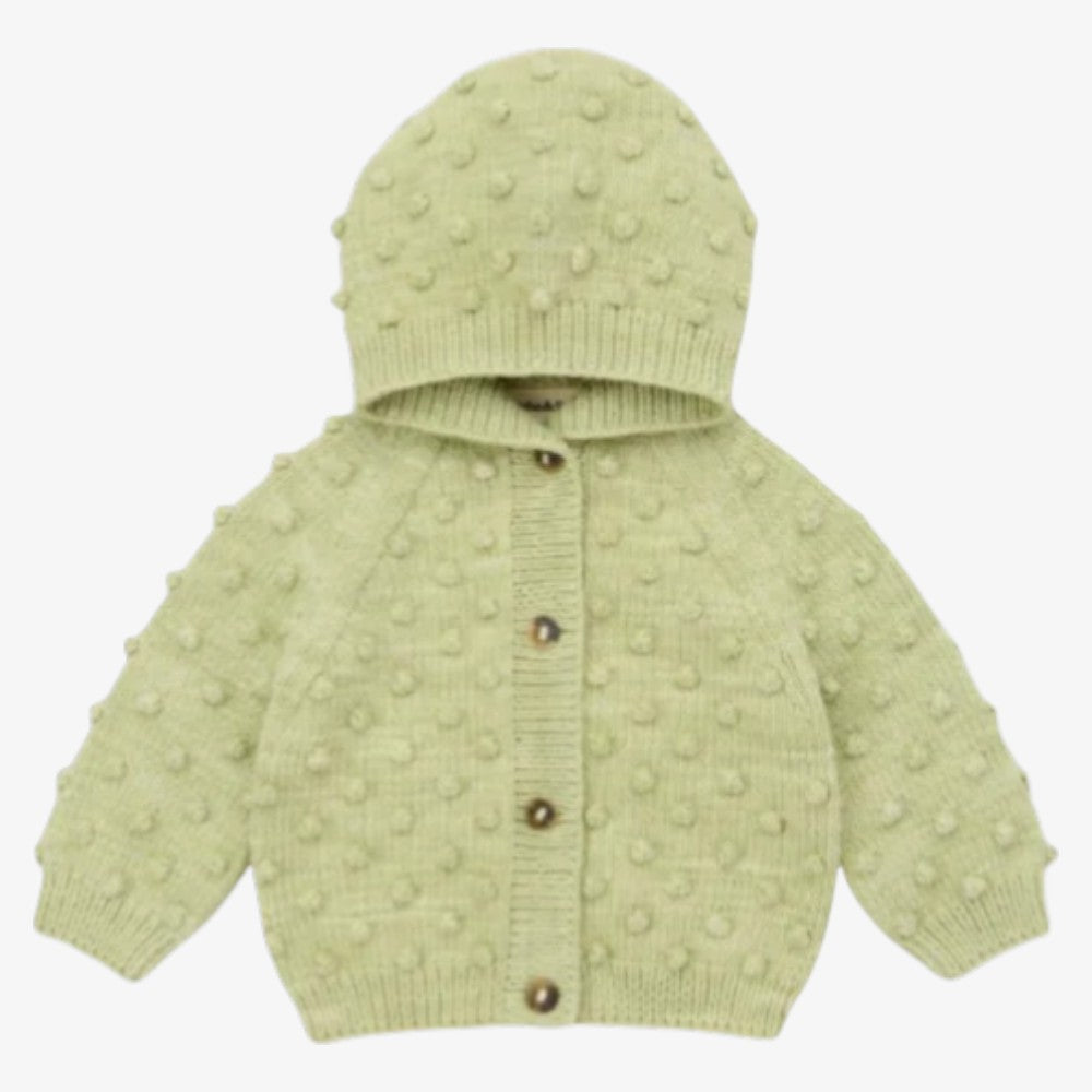 Hooded Popcorn Cardigan - Aventurine