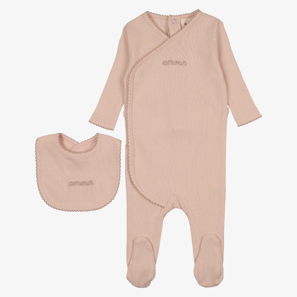 Amour Embroidered Take Me Home Set - Rose & Pale Pink