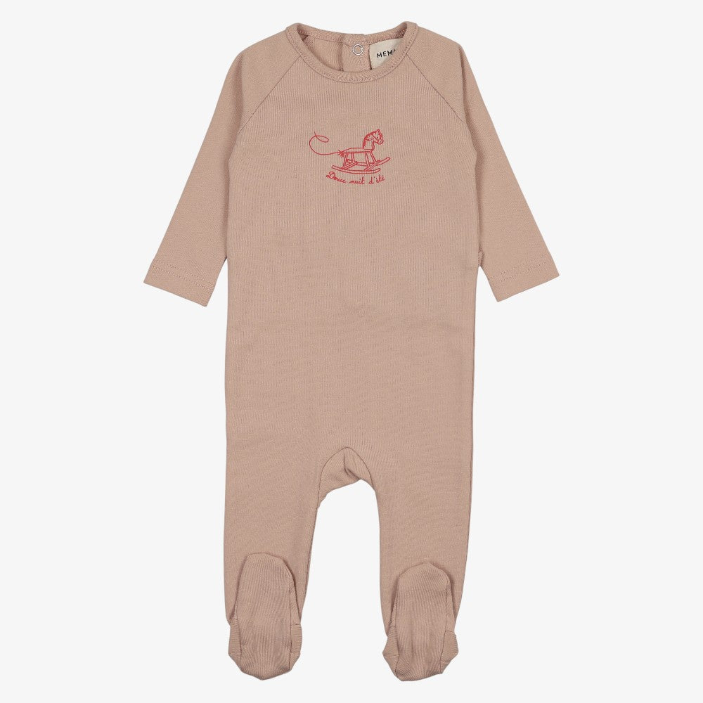 Horse Footie - Pale Pink