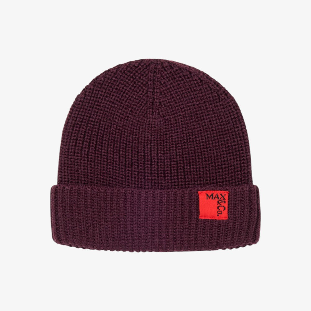 Logo Knit Hat - Plum