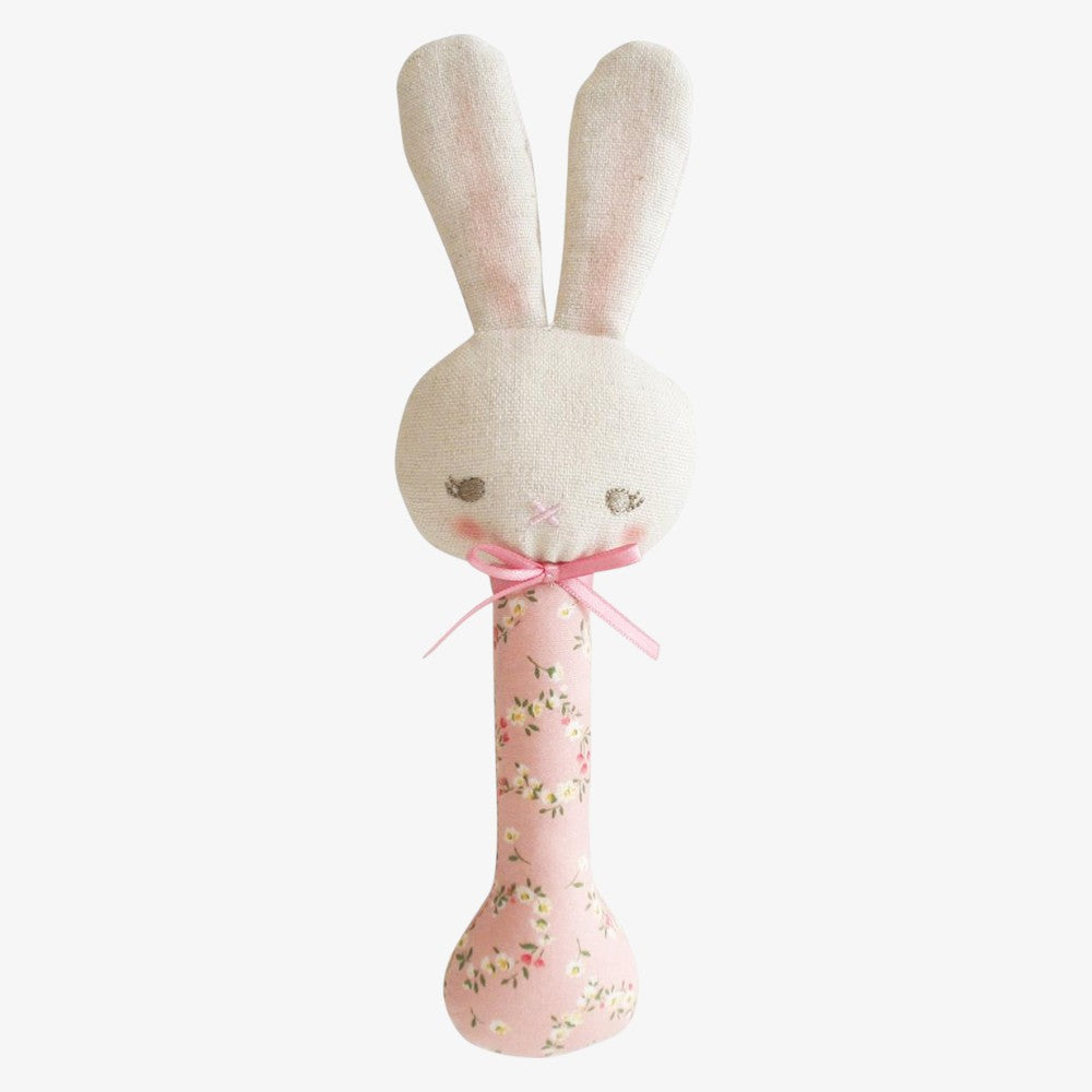 Baby Bunny Stick Rattle - Posy Heart