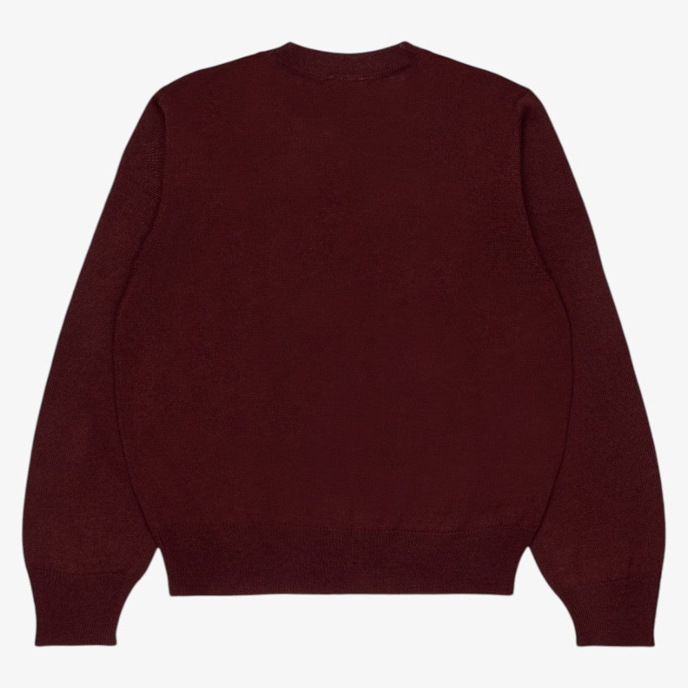 Contrast Logo Sweater - Maroon