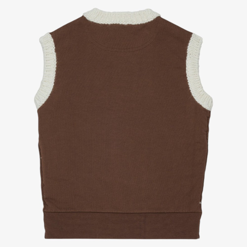 Chevron Pattern Vest - Off White