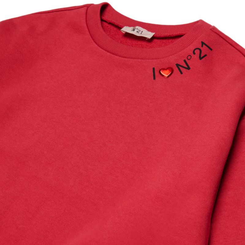 Heart Sweatshirt - Coral Red