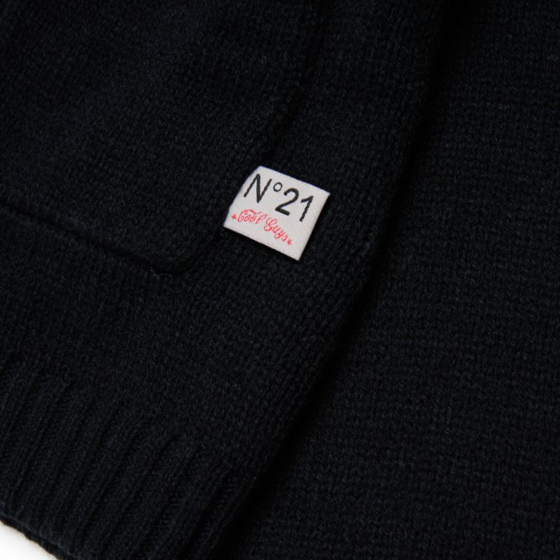Jacquard Flower Cardigan - Black