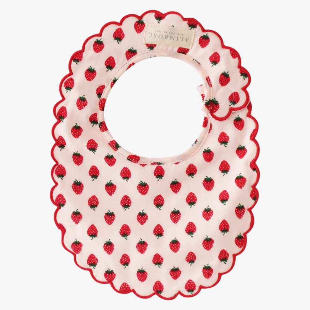 Scallop Bib - Strawberry