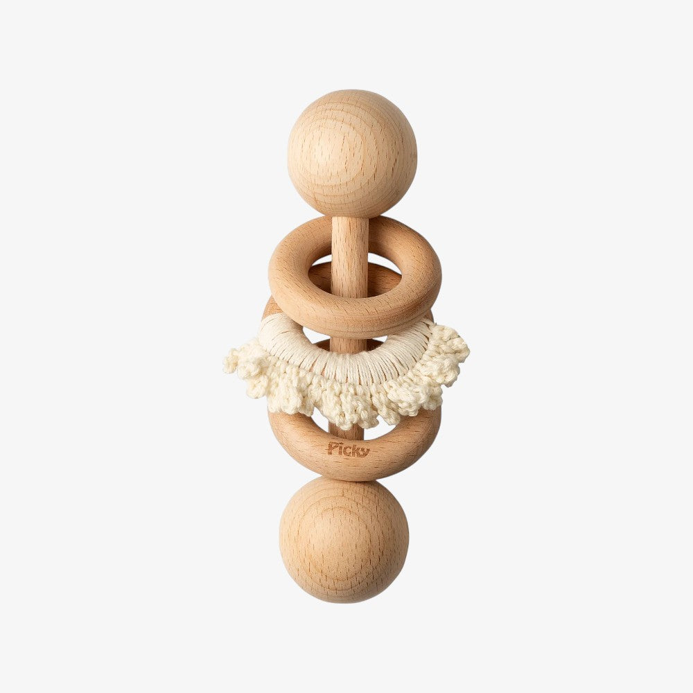 Rattle With Ruffle - Offwhite