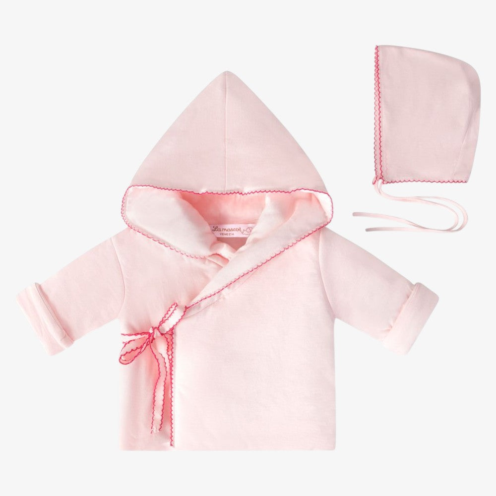 Jacket And Bonnet - Light Pink & Coral