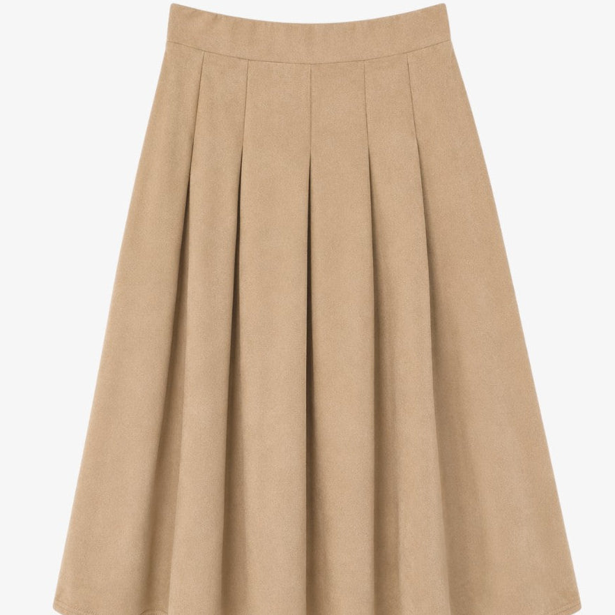 Pleat Flare Skirt - Oatmeal