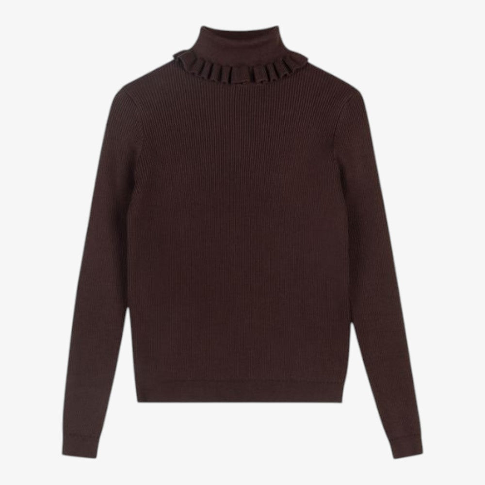 Rosa Rib Turtleneck - Brown