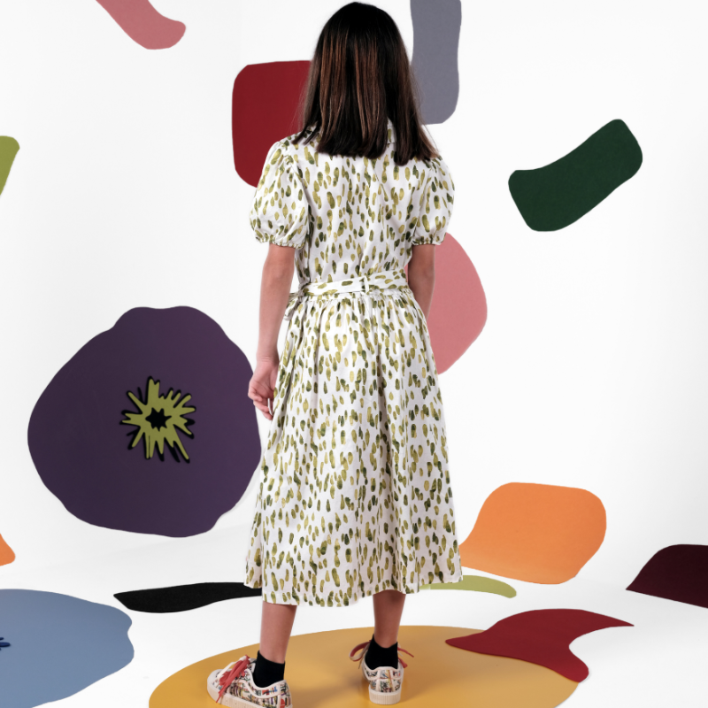 Elisabete Dress - White&green