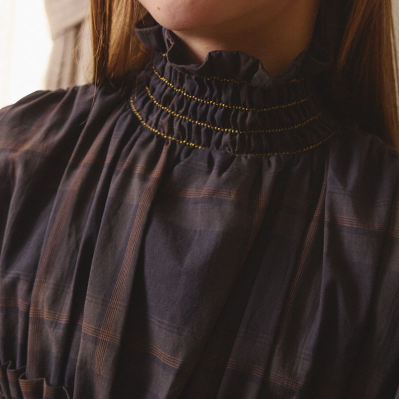 Plaid Dress - Brown