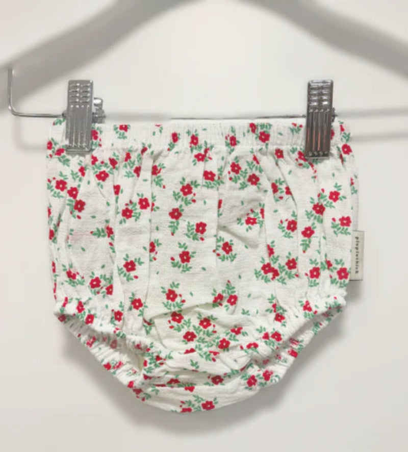 Flower Bloomer - Ecru & Red